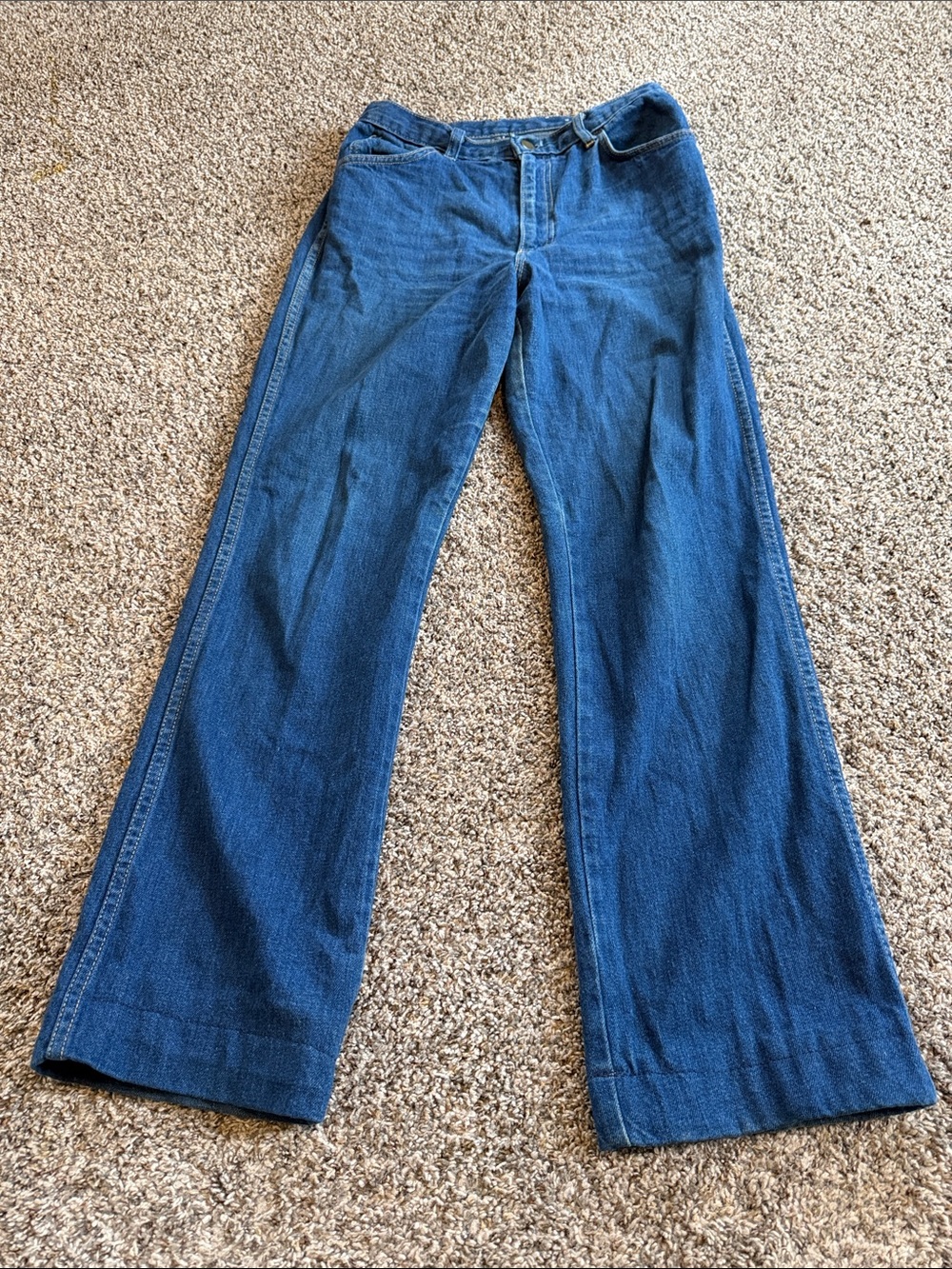 Vintage Cheryl Tiegs Dark Blue Wide Leg Jeans Size 12